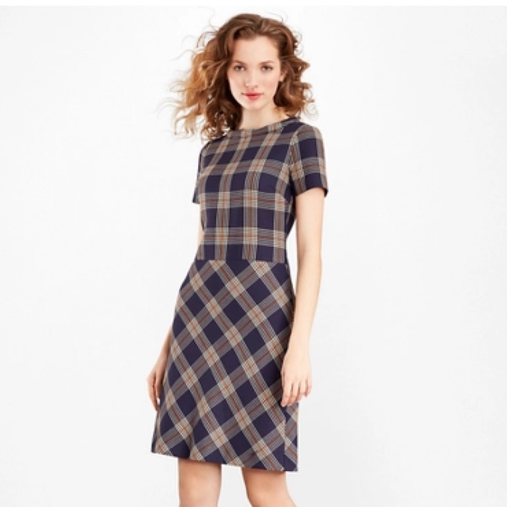 Brooks brothers Navy Plaid Dress Size 12